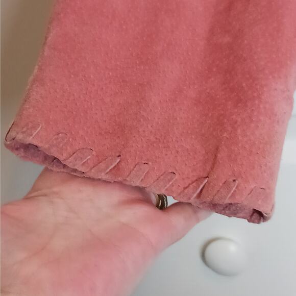 Relativity Vintage Button Up Suede Jacket in Salmon Sz M - Picture 5 of 7